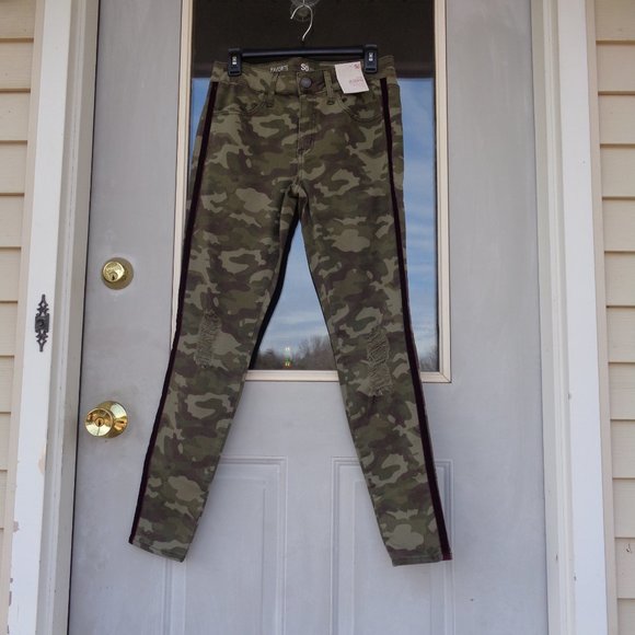 SO Denim - SO camo print jegging lowrise distressed jegging side stripe 11 JR